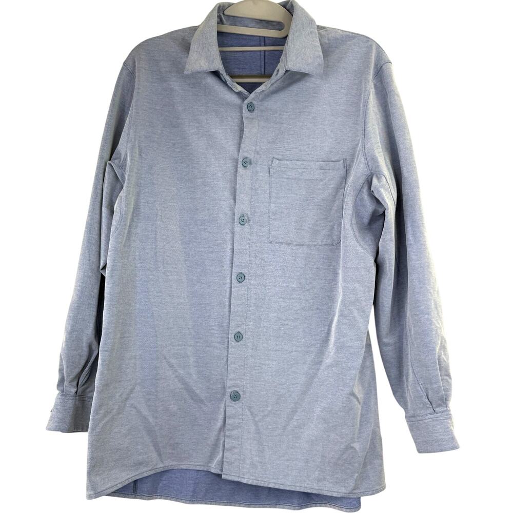 Lululemon Men's Blue Commission Long Sleeve Button Up Shirt Size Medium
